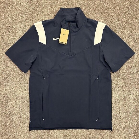 Nike Coach Football Jacket Top Men's Short Sleeves 1/4 Zip Navy Size M - NWT $80 - Picture 8 of 15